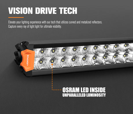 Lightfox 42inch Rigel Osram Laser LED Light Bar Dual Rows Combo Driving Lamp