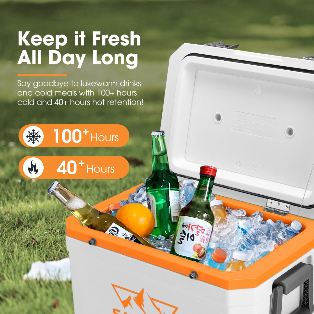 San Hima 45L Cooler Ice Box Portable Trolley For Camping Picnic Heat Retention