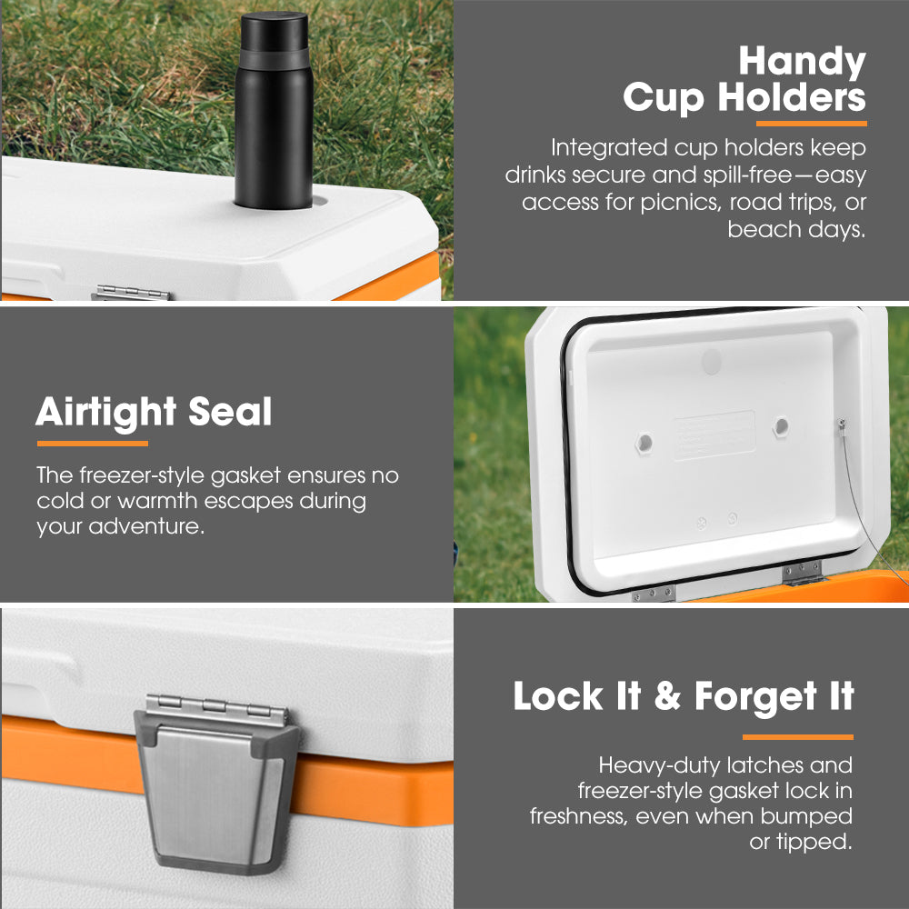 San Hima 45L Cooler Ice Box Portable Trolley For Camping Picnic Heat Retention