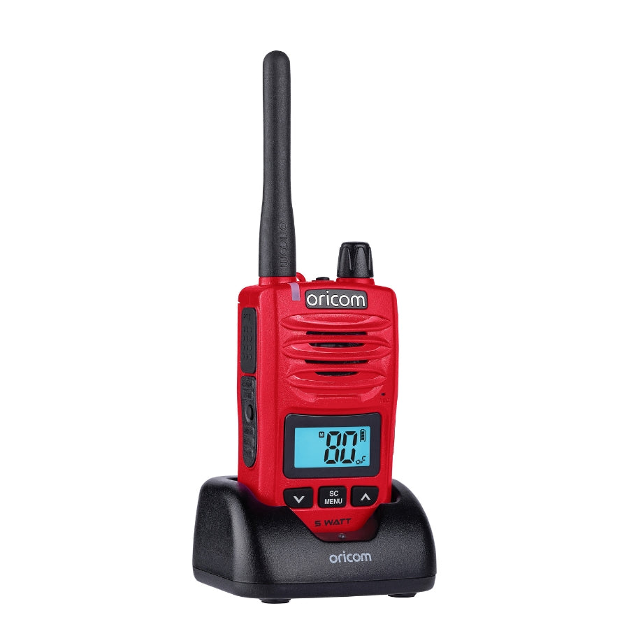 Oricom 5 Watt IP67 Waterproof Handheld UHF CB Radio RED