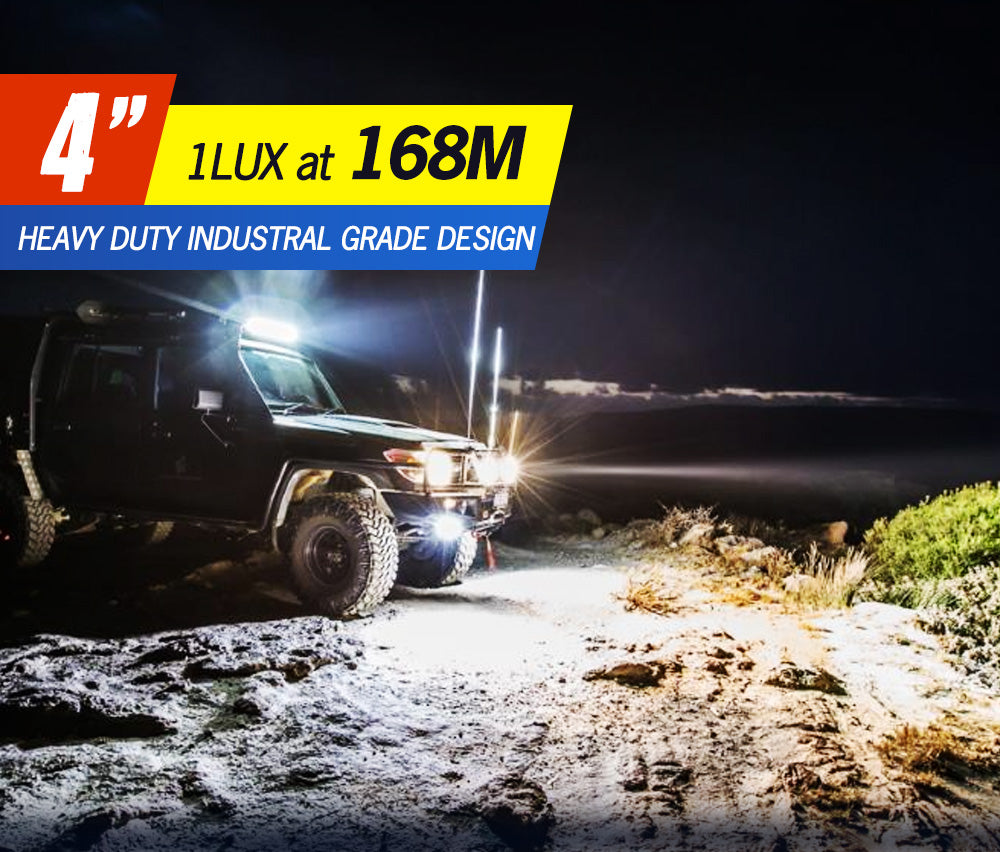 2x 4inch LED Work Light Flood Square Driving Lamp Truck Boat offRoad 4X4 4WD