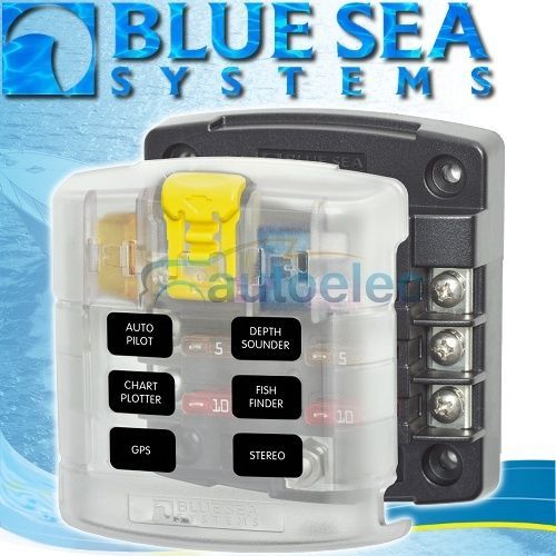 Blue Sea 5028 Fuse Block Box Holder Marine Boat Battery 12 Volt 12V 6 Way New