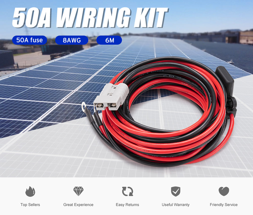 ATEM POWER 50A Wiring Kit 12V 6m Anderson Style Plug Battery Cable Quick Connect