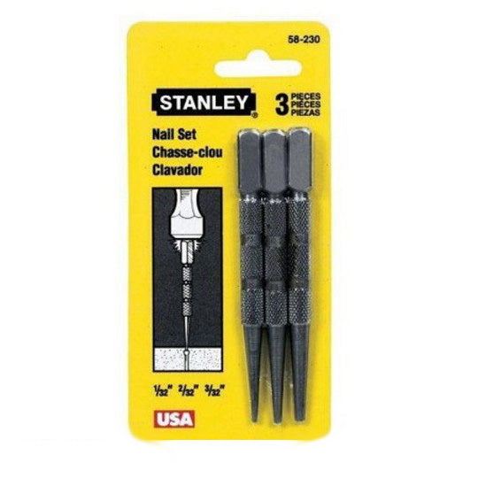 Stanley 3 Piece Nail Set (.8/1.6/2.4mm) 58-230