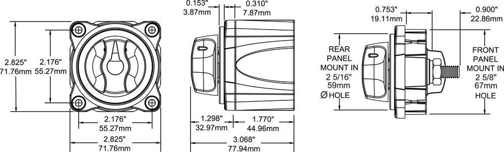 Blue Sea On Off Selector Select Master Disconnect Marine 12 24 Kill Switch 6006