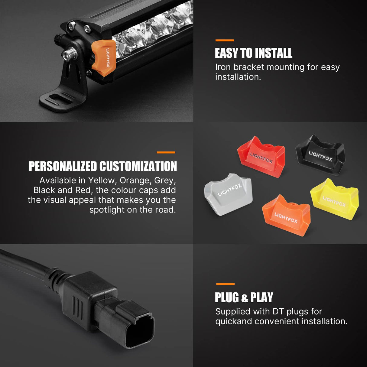 LIGHTFOX 28inch Osram LED Light Bar Super Slim Single Row Spot Flood Beam Offroad