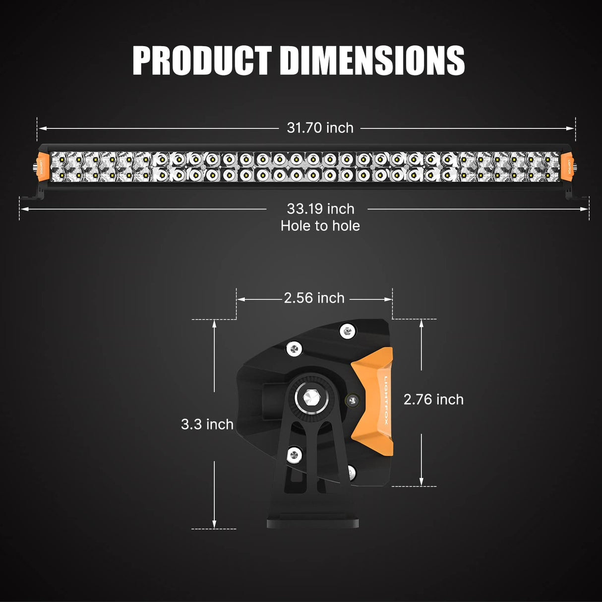 LIGHTFOX 30inch OSRAM LED Light Bar Spot Flood Combo Beam Driving Lamp Offroad 4x4