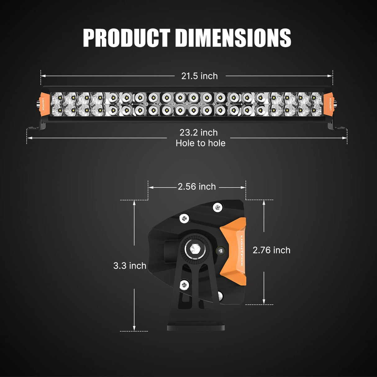 LIGHTFOX 20inch Osram LED Light Bar Slim Dual Rows Combo Driving Lamp Offroad 4x4