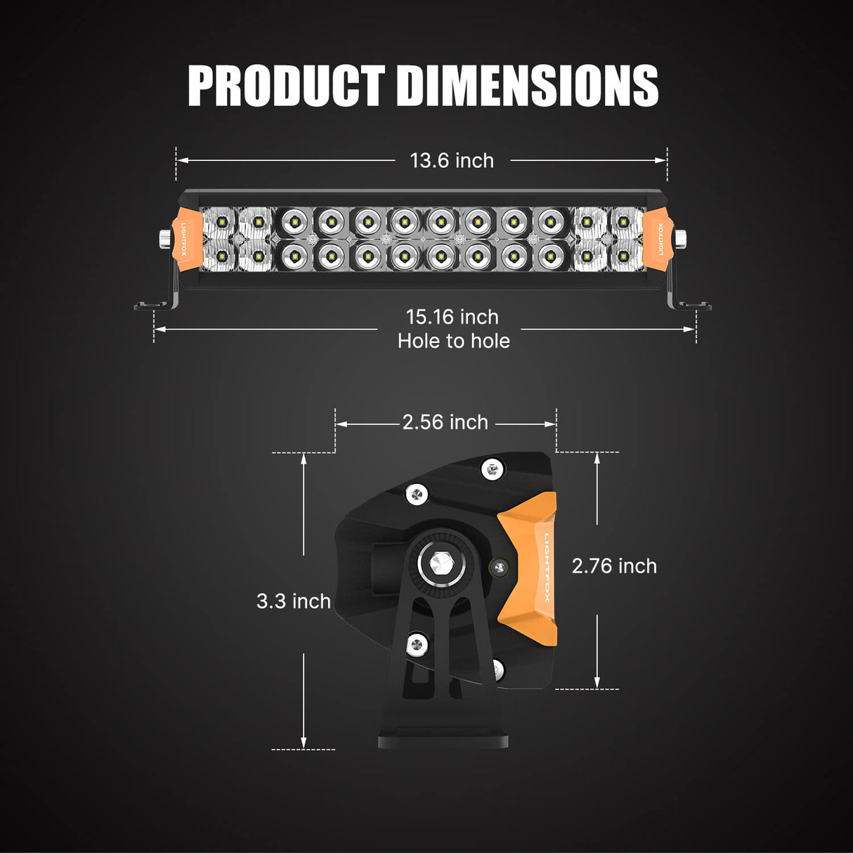 LIGHTFOX 12inch Osram LED Light Bar Slim Rows Combo Beam Driving Lamp Offroad 4x4