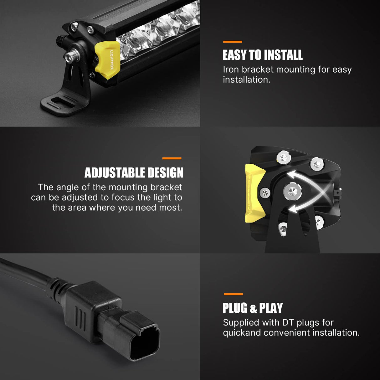 LIGHTFOX 20inch Osram LED Light Bar Super Slim Single Row Spot Flood Beam Offroad