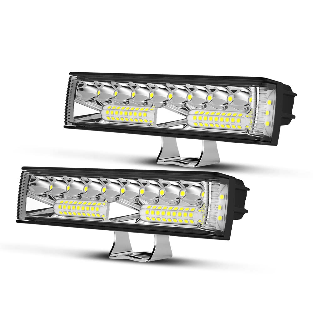 LIGHTFOX Pair 6inch Osram LED Light Pods Combo Beam Light Bar Reverse Offroad 4x4