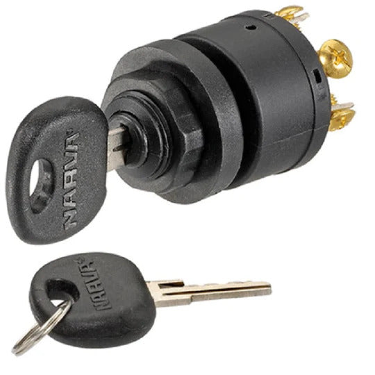 Narva 3 Position Ignition Switch + Push For Choke / Glow Marine Mower 12V 64008