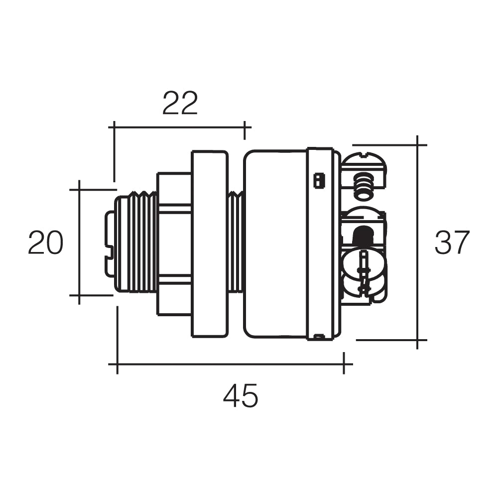 Narva 3 Position Ignition Switch Marine with Push for Choke Function
