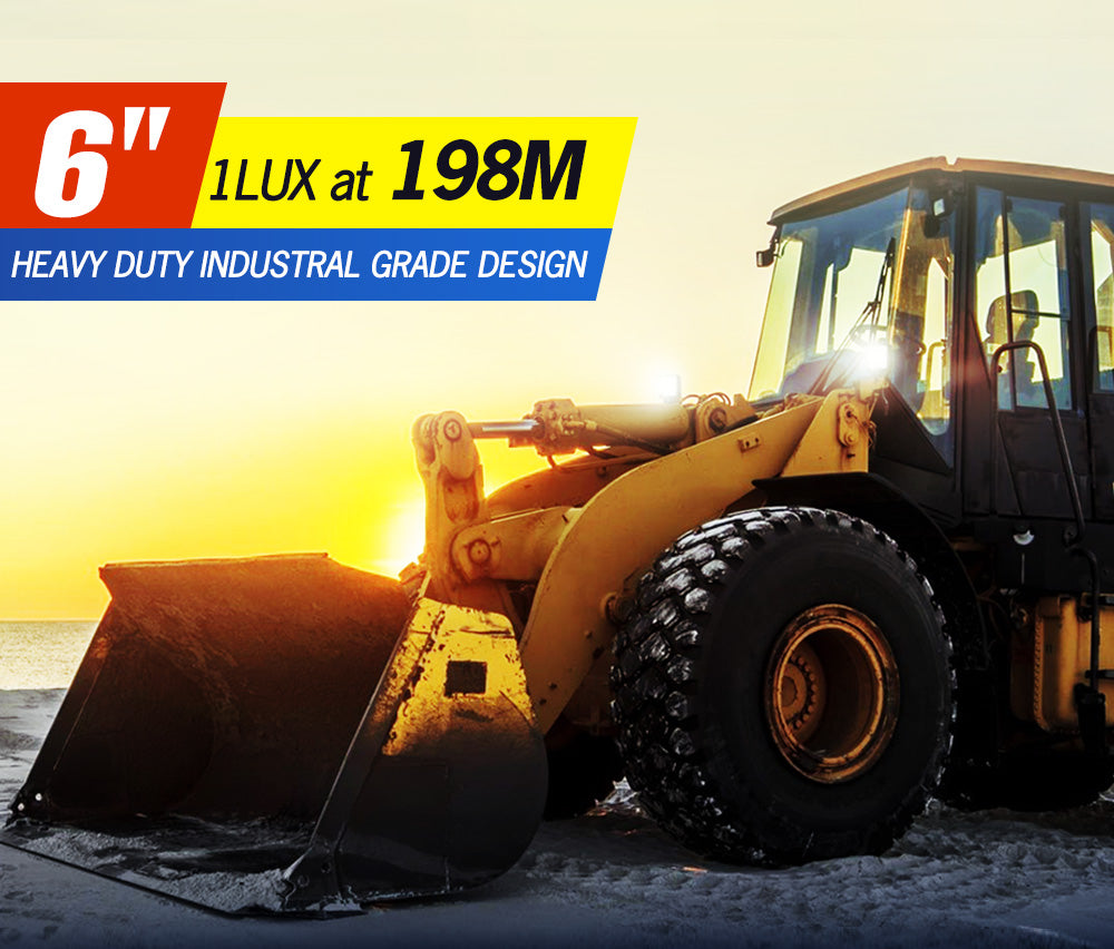 LIGHTFOX Pair 6inch 60W LED Work Light Bar Flood Driving Lamp 4WD Truck Boat 12V 24V