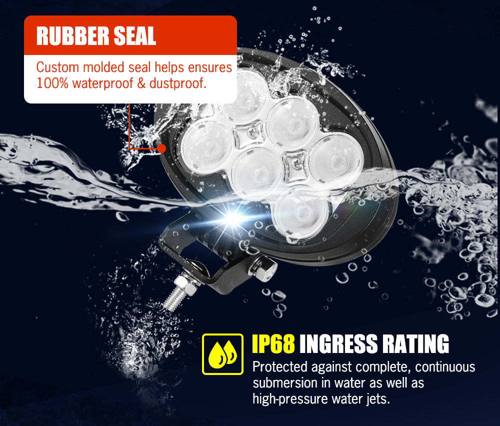 LIGHTFOX Pair 6inch 60W LED Work Light Bar Flood Driving Lamp 4WD Truck Boat 12V 24V