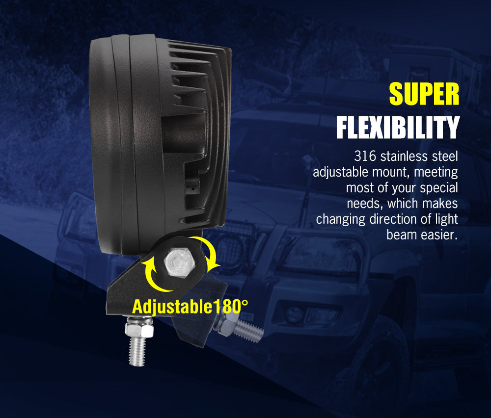 LIGHTFOX 6inch LED Work Light Bar Flood Driving Lamp Industrial Grade Truck Boat 4WD