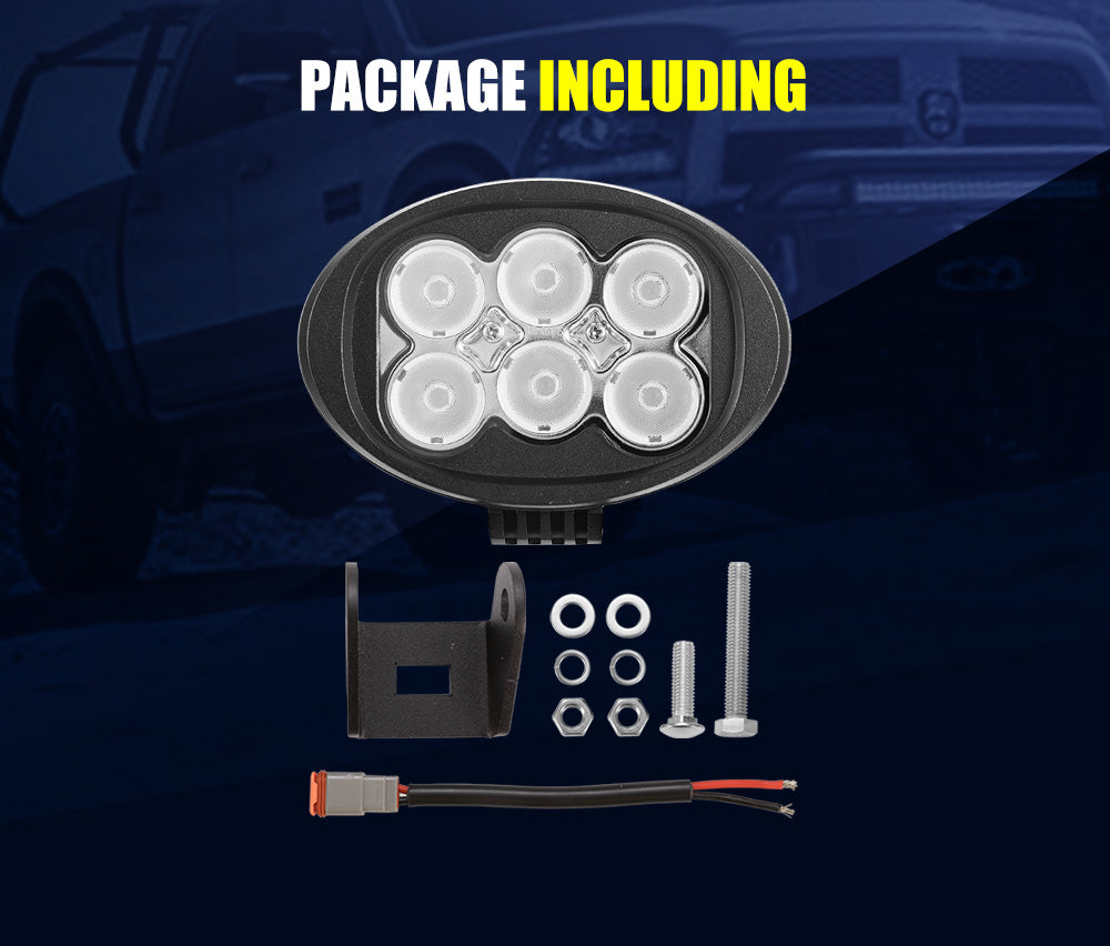 LIGHTFOX 6inch LED Work Light Bar Flood Driving Lamp Industrial Grade Truck Boat 4WD
