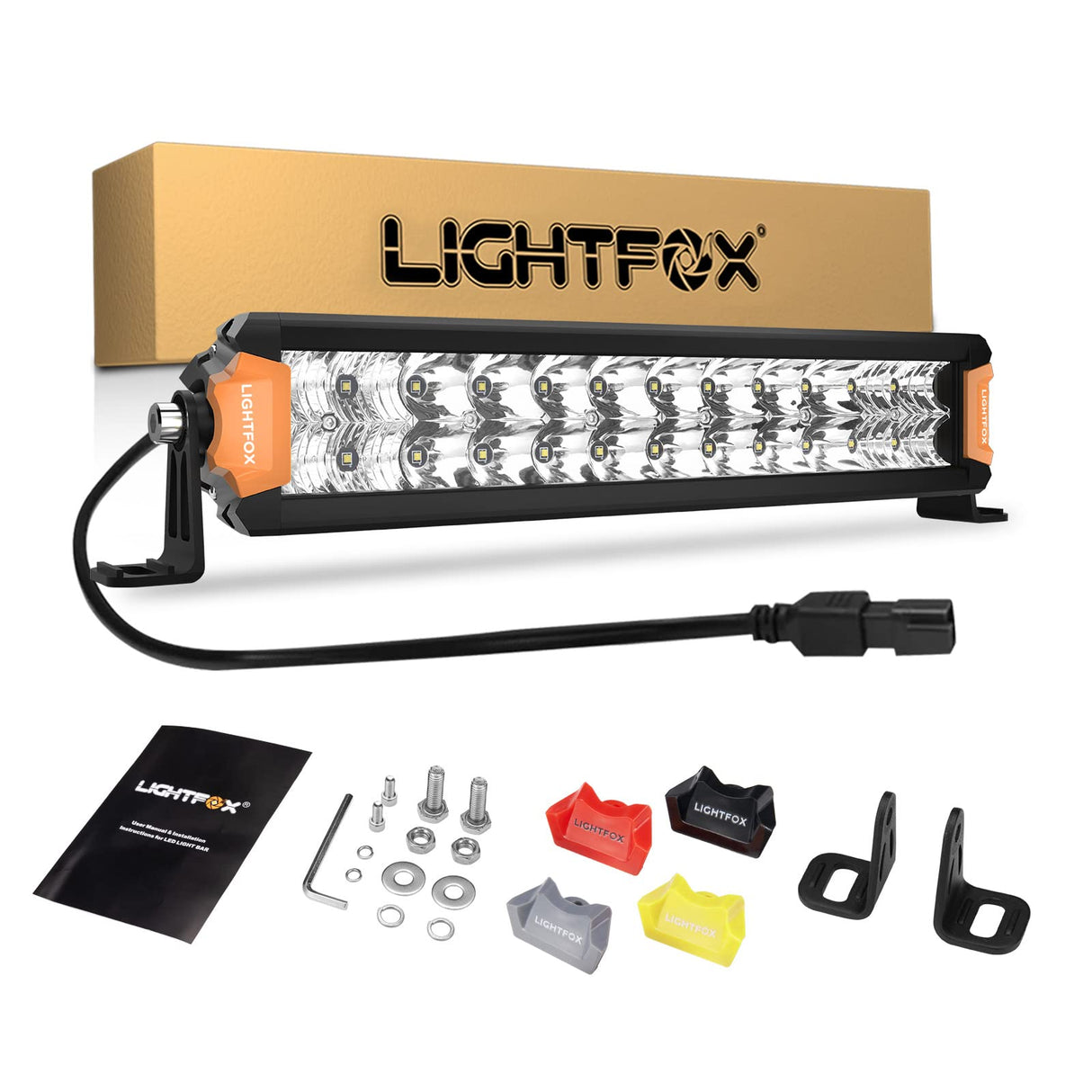 LIGHTFOX 12inch Osram LED Light Bar Slim Rows Combo Beam Driving Lamp Offroad 4x4