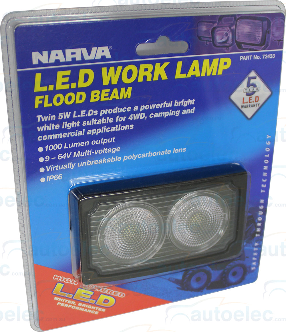 Narva Led Worklight Work Light Lamp Flood Spread Beam 12V 24V Volt New 72433