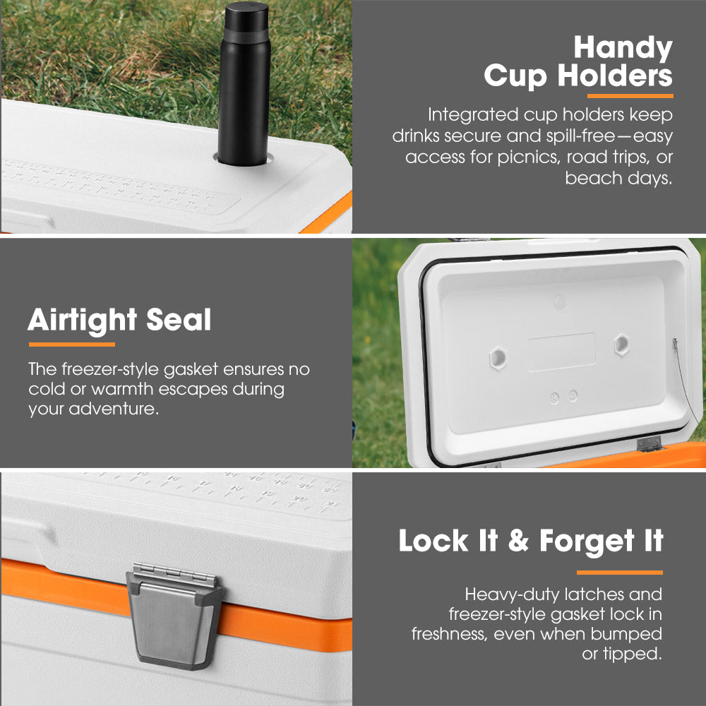 San Hima 75L Cooler Ice Box Portable Trolley For Camping Picnic Heat Retention