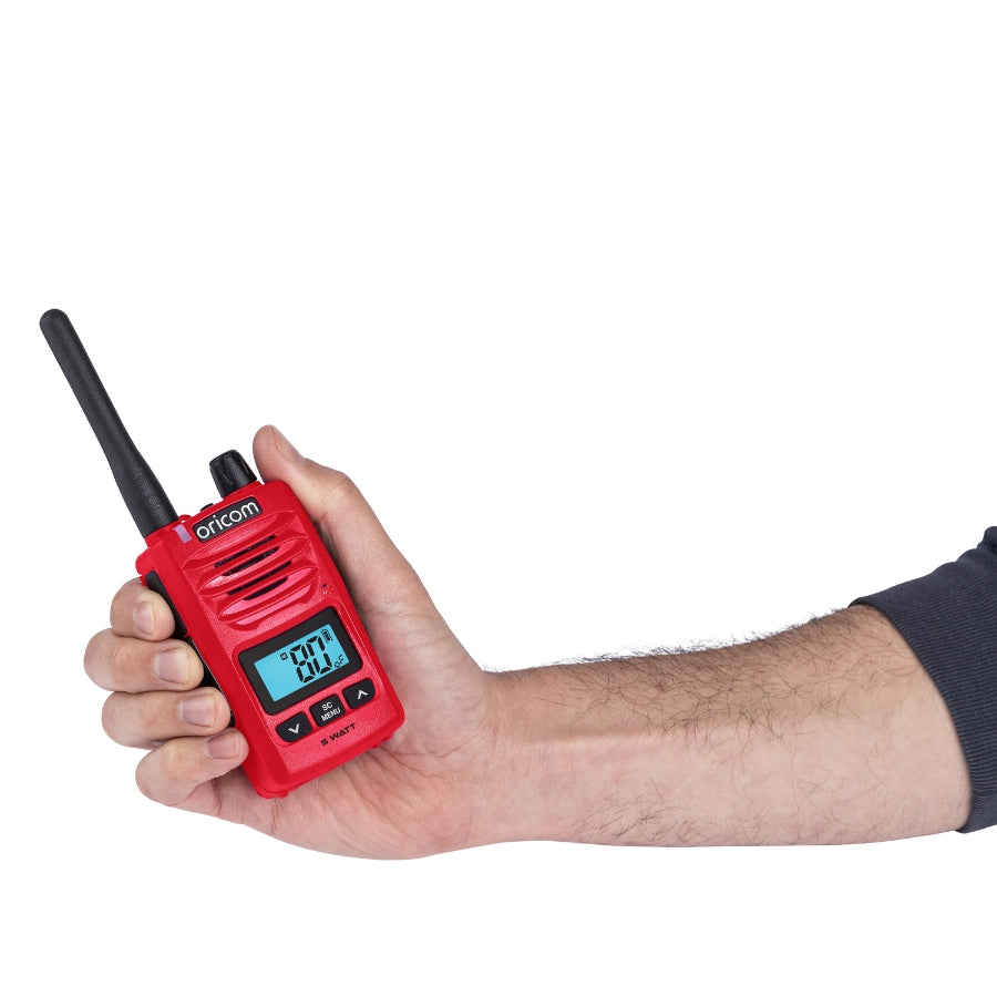 Oricom 5 Watt IP67 Waterproof Handheld UHF CB Radio RED