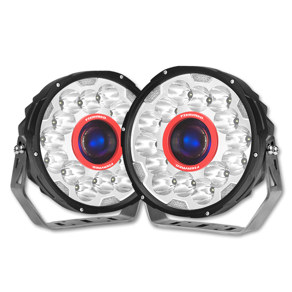 FIERYRED 7inch Laser Driving Lights Round Spot Lights Offroad Replace HID
