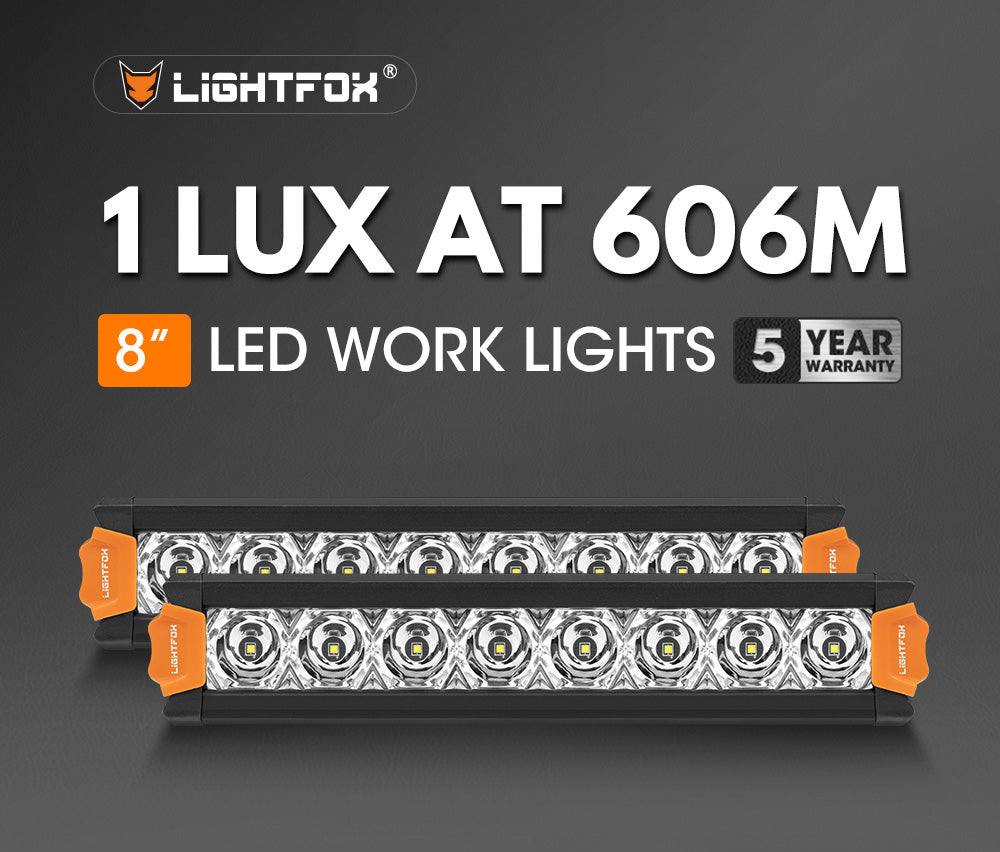 LIGHTFOX Pair 8inch Osram LED Light Pods Spot Beam Driving Light Bar Offroad 4x4