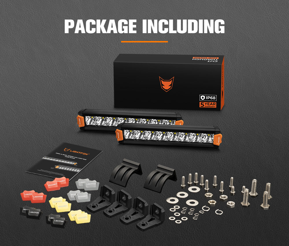 LIGHTFOX Pair 8inch Osram LED Light Pods Spot Beam Driving Light Bar Offroad 4x4