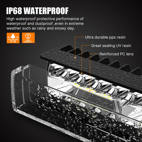 LIGHTFOX Pair 6inch Osram LED Light Pods Combo Beam Light Bar Reverse Offroad 4x4