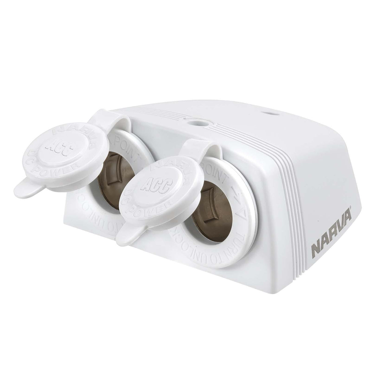 Narva Dual Heavy Duty Cigarette Lighter Socket Twin New Caravan White 81160Wbl