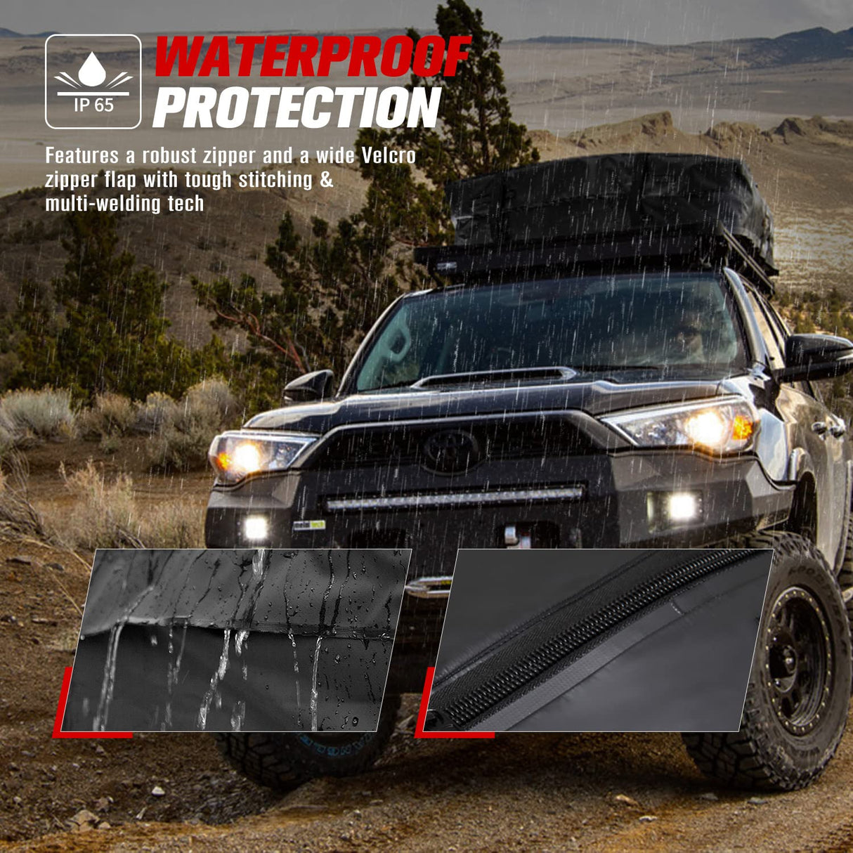 Fieryred Waterproof Car Roof Cargo Bag Luggage Storage 15 Cubic Feet Travel 4WD