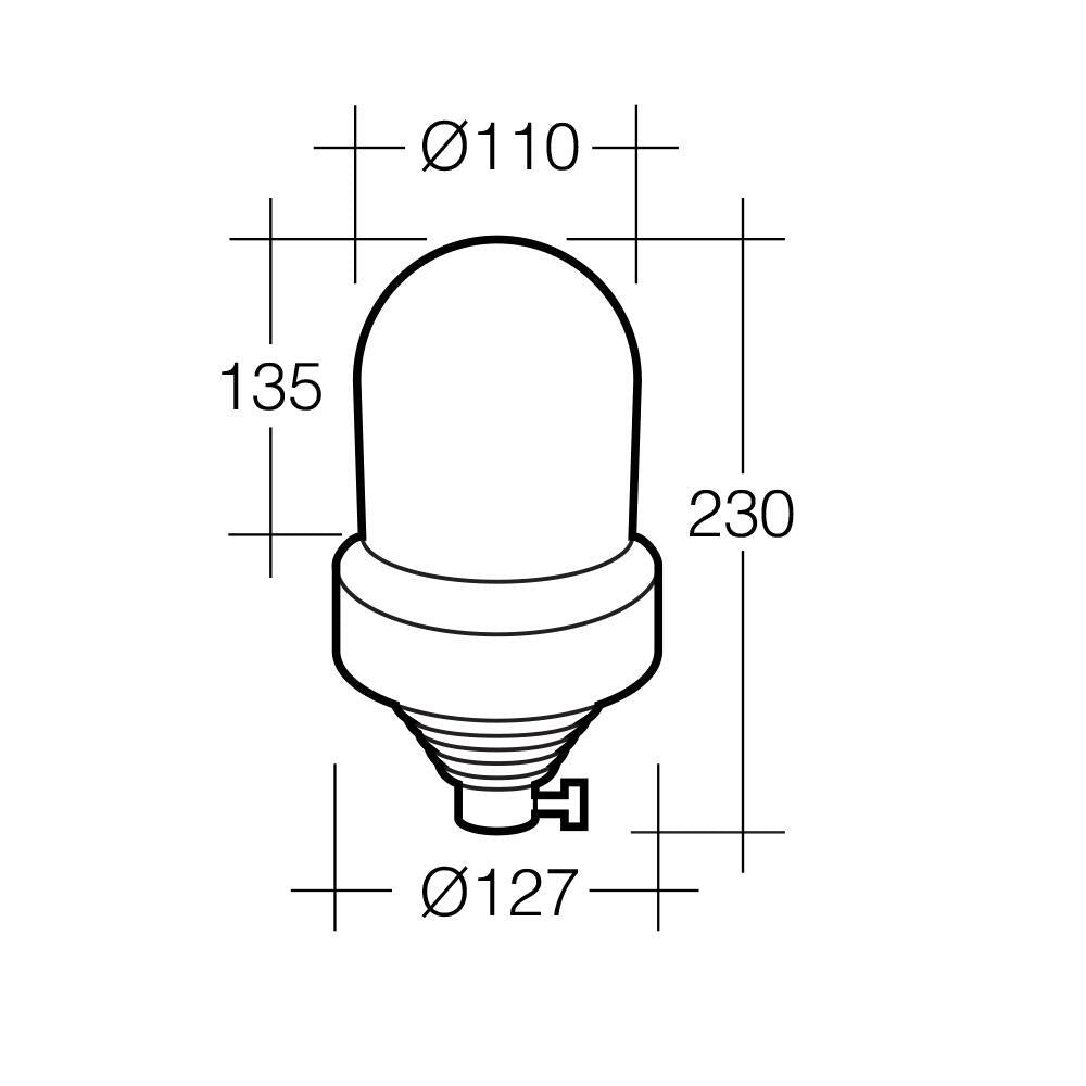 Narva Hi Optics Pipe Mount Base Rotating Light Beacon Amber 12V 24V Volt 85402A
