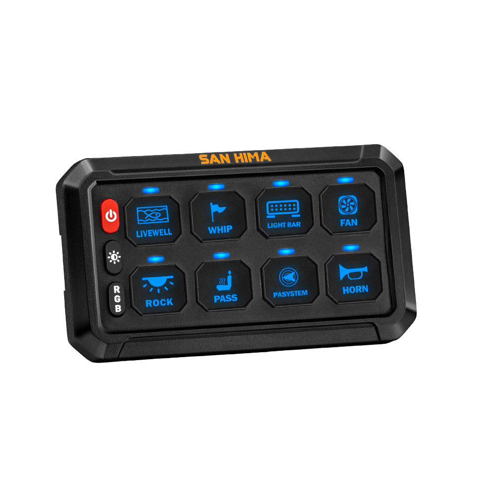 San Hima 8 Gang Bluetooth Switch Panel 12V/24V ON-OFF LED Control For Car Boat