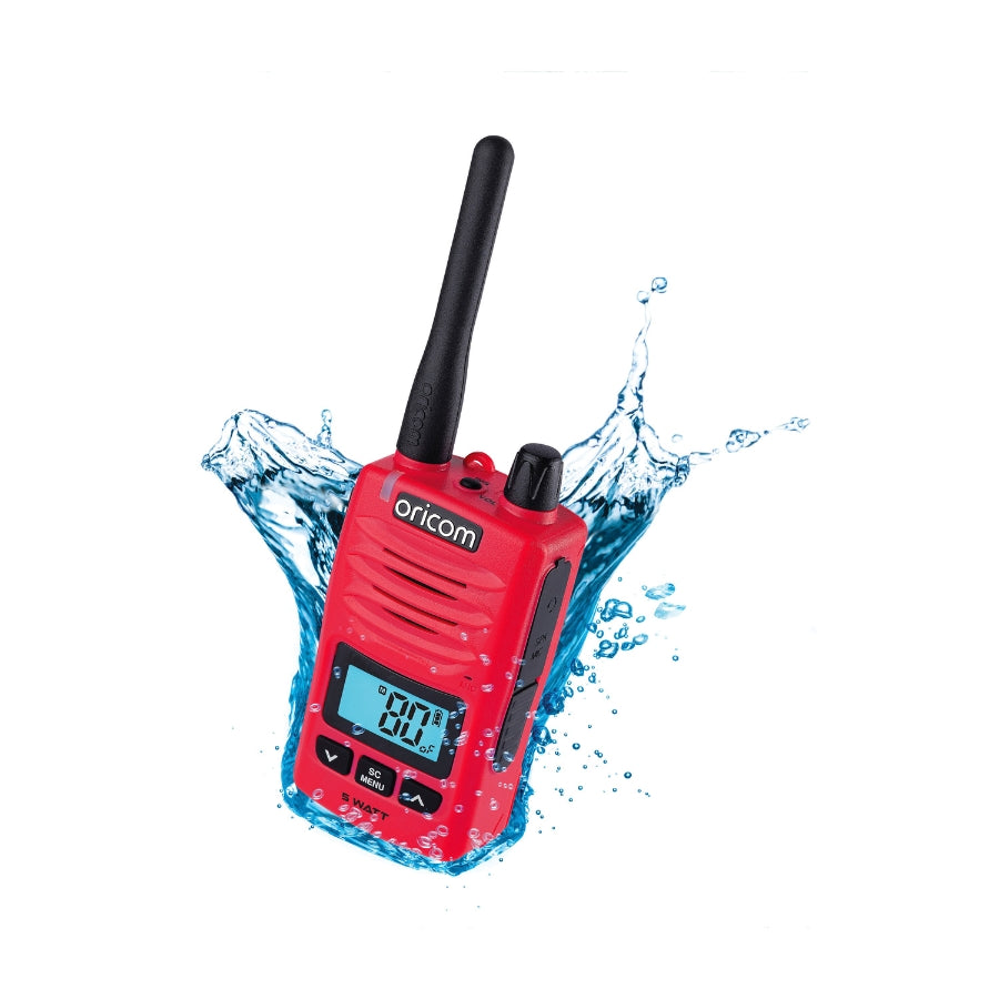 Oricom 5 Watt IP67 Waterproof Handheld UHF CB Radio RED