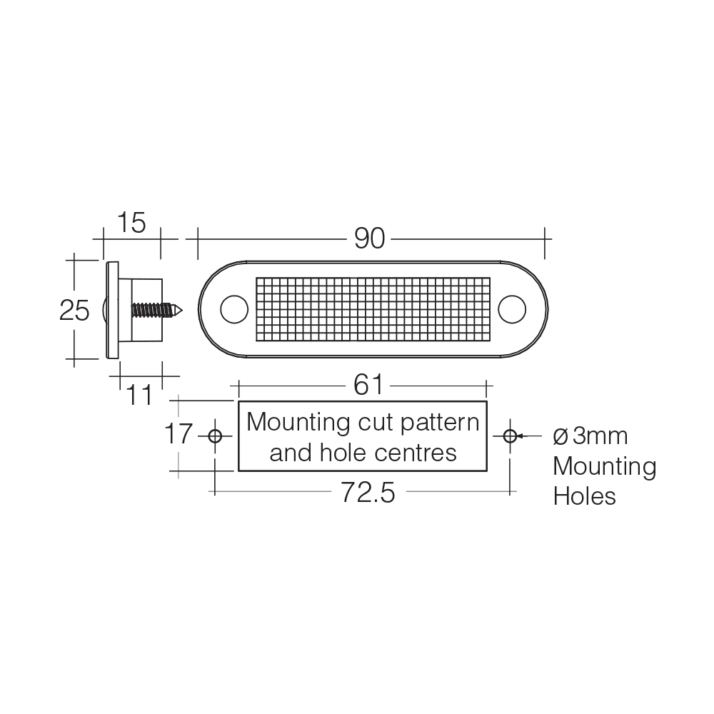 Narva 10-30V 4 Led Reom Red 0.5M
