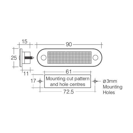 Narva 10-30V 4 Led Reom Red 0.5M