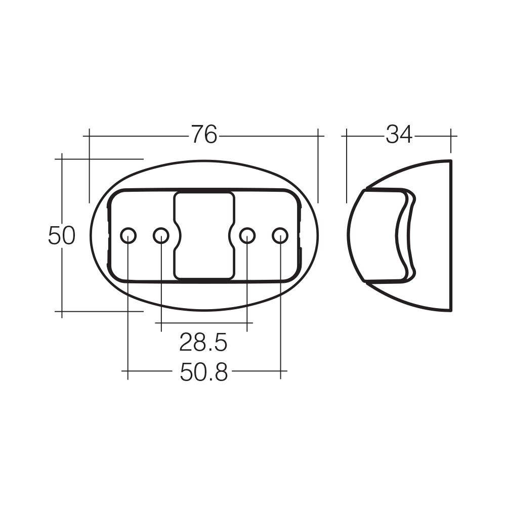 Narva 9–33 Volt Model 16 LED Rear End Outline Marker Lamp (Red)