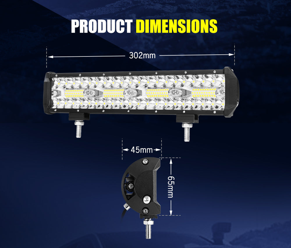 LIGHTFOX 12inch LED Work Light Bar Work Driving Lamp Combo OffRoad 4WD