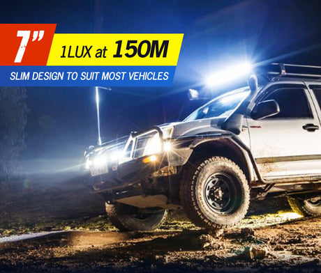 LIGHTFOX 2x 7inch LED Light Bar Spot Flood Combo Work Driving Lights OffRoad 4WD 6"