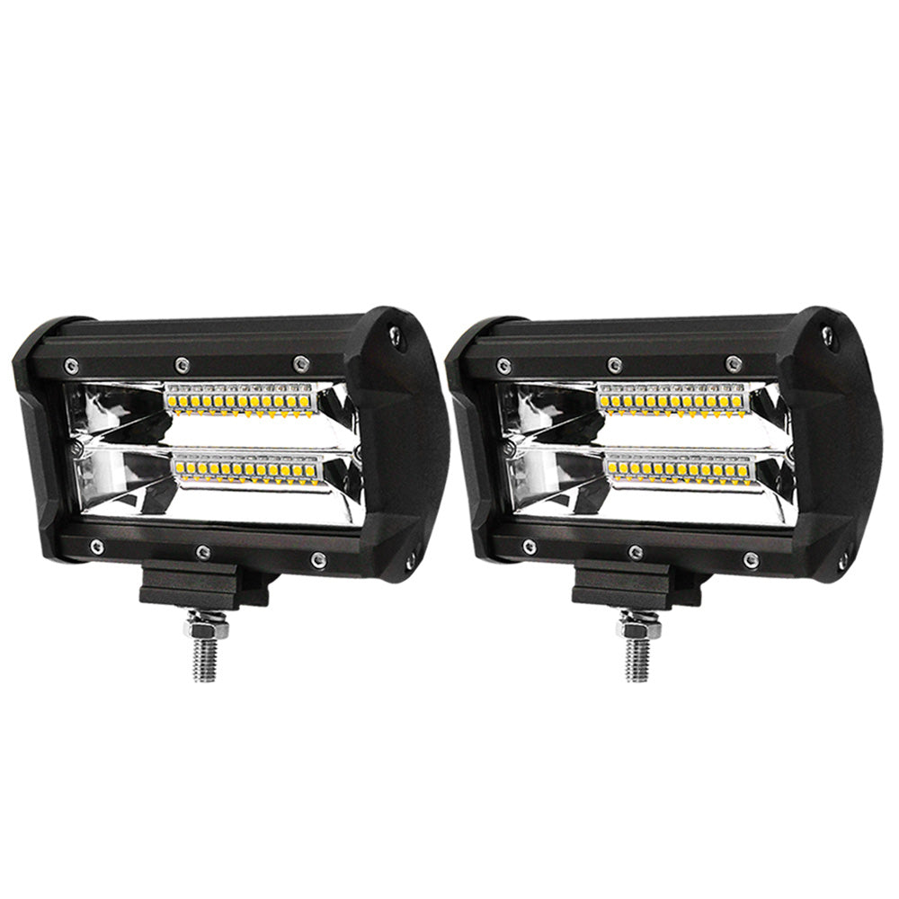 LIGHTFOX Pair 5inch LED Light Bar Pods Flood Driving TRUCK SUV OffRoad 4WD