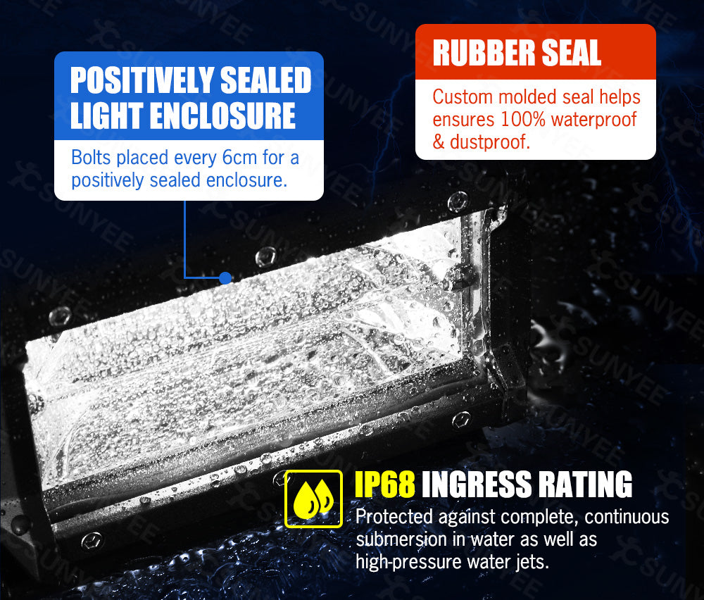 LIGHTFOX 8x 5inch LED Light Bar Flood Beam Reverse Work Lamp Offroad Driving 4x4