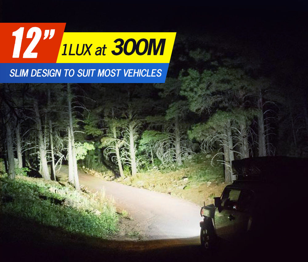 LIGHTFOX 12inch LED Light Bar Spot Flood Driving Offroad Lamp for Truck ATV 4x4