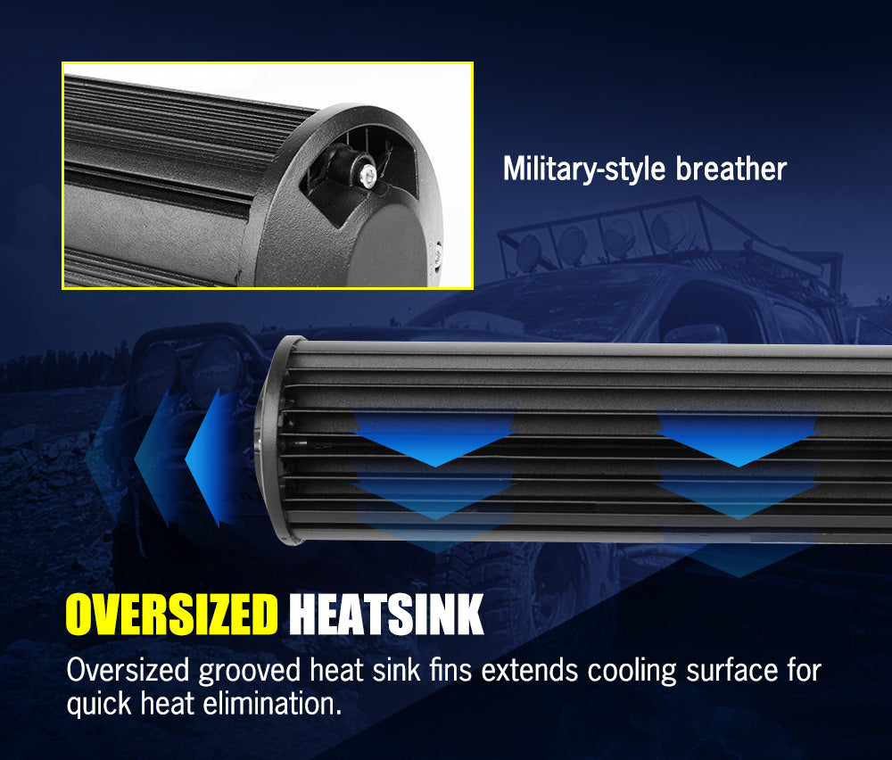 Lightfox LED Light Bar 7" 12" 20" 23" 26" 28" Flood Spot Combo 50" Curved 12V