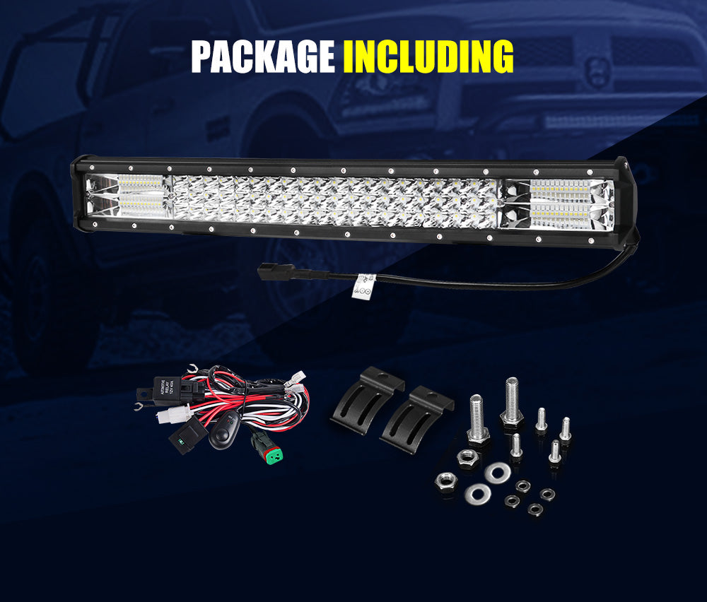 Lightfox LED Light Bar 7" 12" 20" 23" 26" 28" Flood Spot Combo 50" Curved 12V