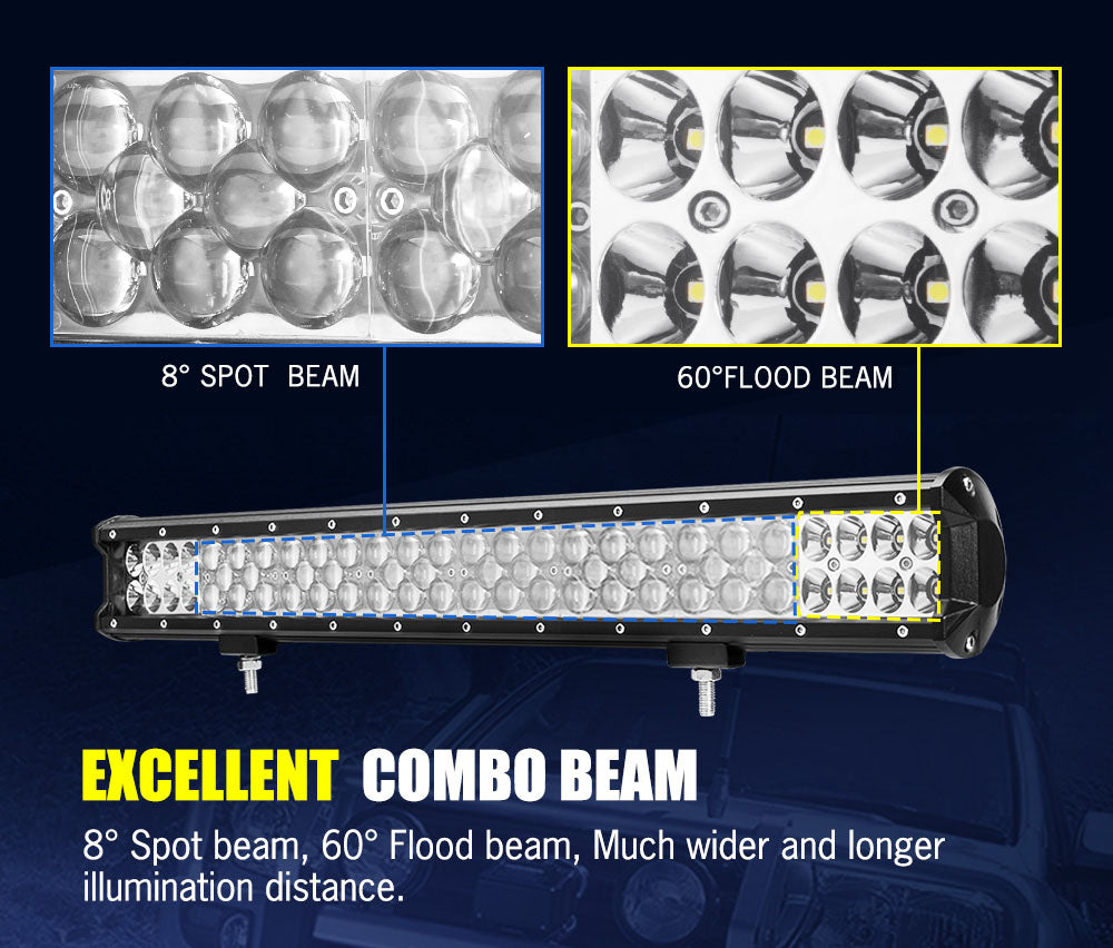 LIGHTFOX 23inch Philips LED Light Bar Spot Flood Driving w/ Bullbar Mounting Bracket