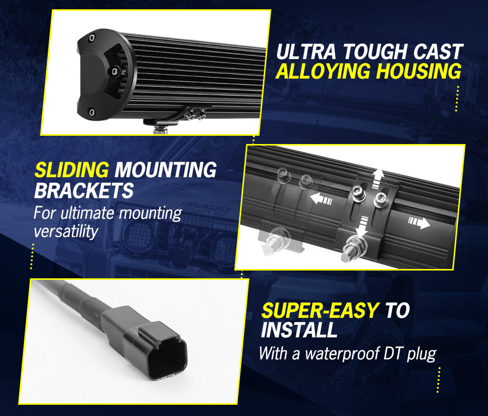 LIGHTFOX 23inch Philips LED Light Bar Spot Flood Driving w/ Bullbar Mounting Bracket