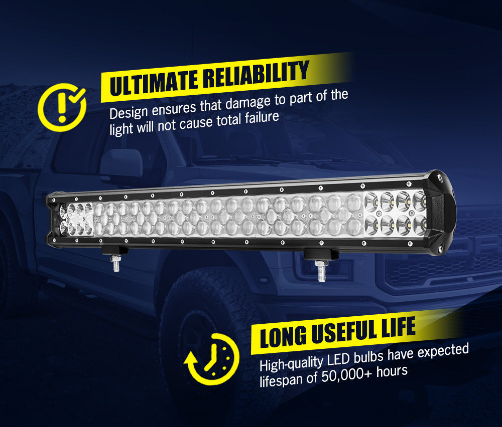 LIGHTFOX 23inch Philips LED Light Bar Spot Flood Driving w/ Bullbar Mounting Bracket