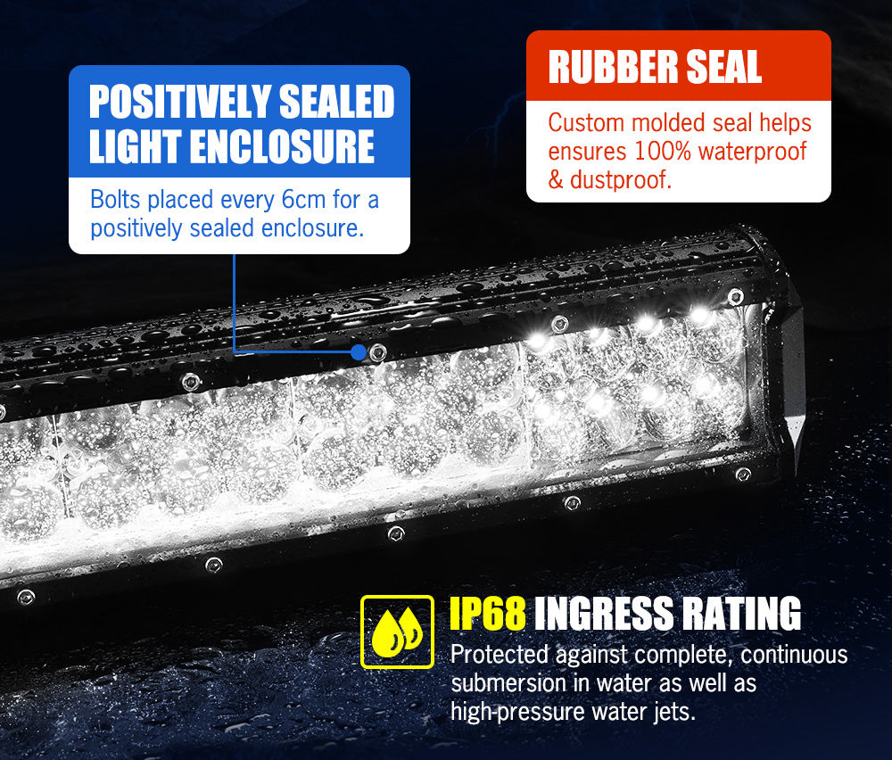 LIGHTFOX 23inch Philips LED Light Bar Spot Flood W/ Plate Frame Offroad Driving Work 4x4