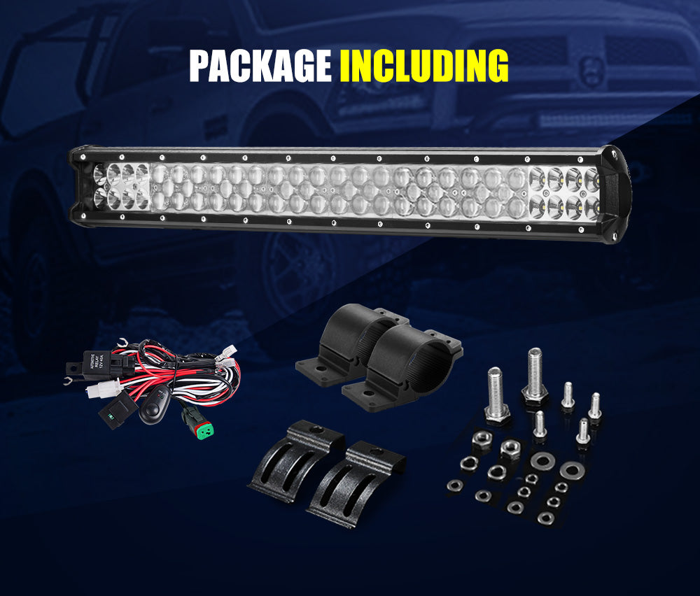 LIGHTFOX 23inch Philips LED Light Bar Spot Flood Driving w/ Bullbar Mounting Bracket