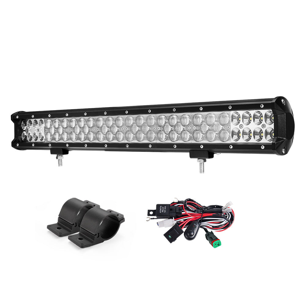 LIGHTFOX 23inch Philips LED Light Bar Spot Flood Driving w/ Bullbar Mounting Bracket